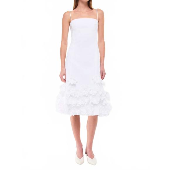 NEW SIMKHAI bella cotton midi dress in white
